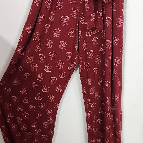 Market & Spruce Burgundy Jumpsuit NWT Size Small Sleeveless Jumpsuit Floral - Picture 4 of 9